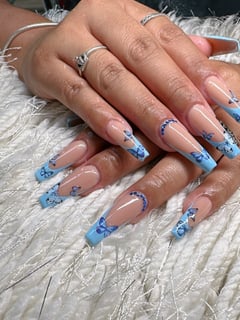 View Nails, Blue, Nail Style, Nail Color, French Manicure - Sandra Ramon, Haverstraw, NY