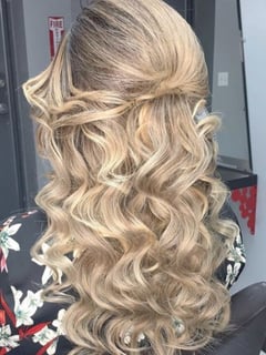 View Bridal Hair, Women's Hair, Blonde, Hair Color, Highlights, Long Hair (Mid Back Length), Hair Length, Hairstyle - Hanan , Dearborn, MI