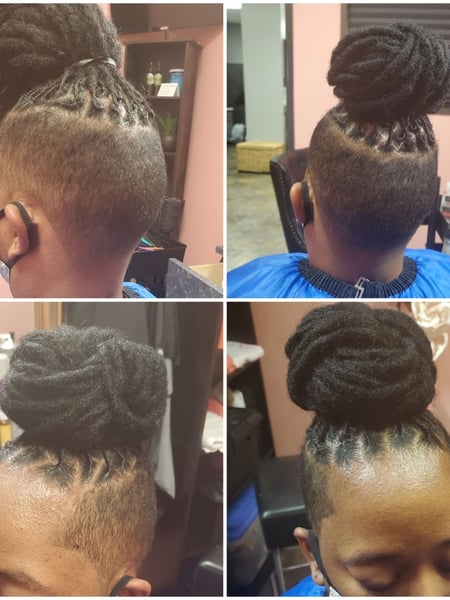 Image of  Haircuts, Women's Hair, Shaved, Locs, Hairstyles, Hair Extensions