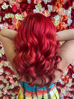 View Red, Long, Women's Hair, Hair Length, Short Chin Length, Beachy Waves, Hairstyles, Hair Color, Full Color - Kimberly Davidson, Philadelphia, PA