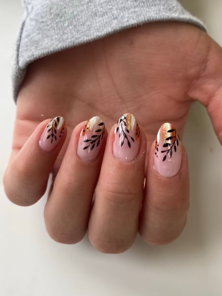 Image of  Nails, Gel, Nail Finish, Hand Painted, Nail Style