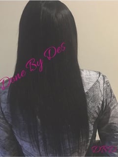View Hair Length, Smoothing , Silk Press, Weave, Hairstyle, Hair Extensions, Long Hair (Mid Back Length), Women's Hair - Des, Ontario, CA