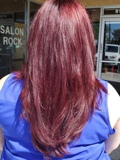 View Hair Color, Hairstyles, Straight, Haircuts, Layered, Hair Length, Long, Red, Women's Hair - Jessica M Gavlas, Scottsdale, AZ