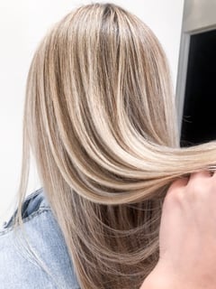 View Women's Hair, Hair Color, Blonde, Highlights, Straight, Hairstyles - Heather Ciskowski, Chicago, IL