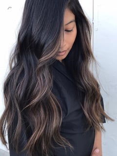 View Women's Hair, Balayage, Hair Color, Long, Hair Length, Layered, Haircuts, Beachy Waves, Hairstyles, Curly - Andenise Nielson, Las Vegas, NV