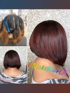 View Women's Hair, Hair Color, Full Color, Shoulder Length, Hair Length, Bob, Haircuts, Straight, Hairstyles, Red - Nickolas Teague, Burbank, CA