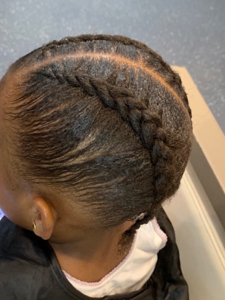 Image of  Kid's Hair, Hairstyle, Braiding (African American), Curls, French Braid, Locs, Mohawk, Girls, Haircut, Boys, Protective Styles, Updo