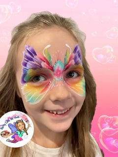 View Face Painting, Animals, Butterfly, Embellishments, Glitter - Leana Kane, Elgin, IL