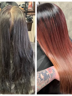 View Ombré, Color Correction, Full Color, Hair Color, Red, Straight, Women's Hair, Haircuts, Hairstyles - Erin Hall, Tulsa, OK