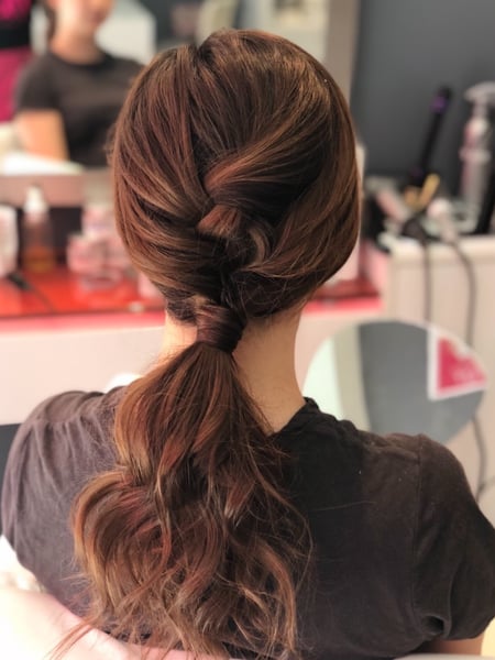 Image of  Women's Hair, Updo, Hairstyles, Boho Chic Braid, Protective
