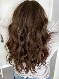View Hairstyles, Beachy Waves, Haircuts, Curly, Hair Length, Medium Length, Color Correction, Hair Color, Brunette, Women's Hair, Hair Extensions - DNyse Chisholm, Napa, CA