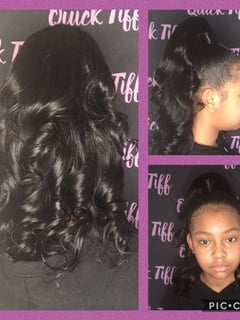 View Shoulder Length Hair, Women's Hair, Silk Press, Weave, Hairstyle, Curls, Layers, Haircut, Curly, Hair Length, Smoothing  - Tiffany Dingleel, Baltimore, MD