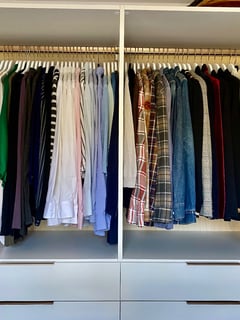 View Hanging Clothes, Home Organization, Professional Organizer, Closet Organization, Master Closet - Suzanne O'Donnell, Los Angeles, CA
