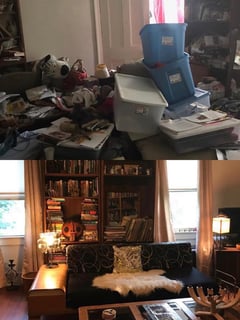 View Living Room, Professional Organizer, Home Organization, Storage - Esther Friedman, Montclair, NJ