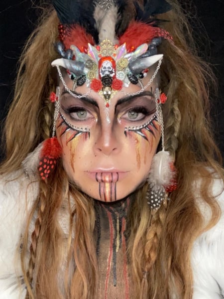 Image of  Face Painting, Characters, Superhero, Princess, Shapes & Things, Mask, Horns, Embellishments, Glitter, Gems