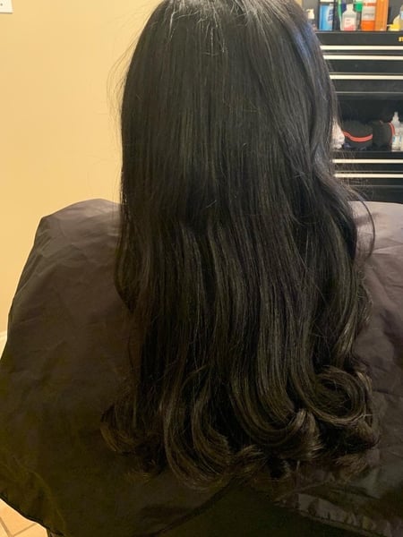 Image of  Women's Hair, Long, Hair Length, Silk Press, Permanent Hair Straightening