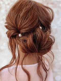 View Hair Length, Women's Hair, Red, Hair Color, Long Hair (Mid Back Length), Bridal Hair, Hairstyle, Updo - Julia Vargas, Peoria, AZ