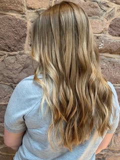 View Women's Hair, Foilayage, Haircuts, Highlights, Blonde, Beachy Waves, Layered, Hairstyles, Hair Color, Balayage - Becca Herforth, Douglassville, PA