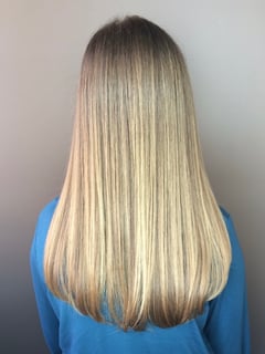 View Blunt, Haircuts, Women's Hair, Blowout, Straight, Hairstyles, Balayage, Hair Color, Blonde, Long, Hair Length - Nelle Churchill, Penngrove, CA