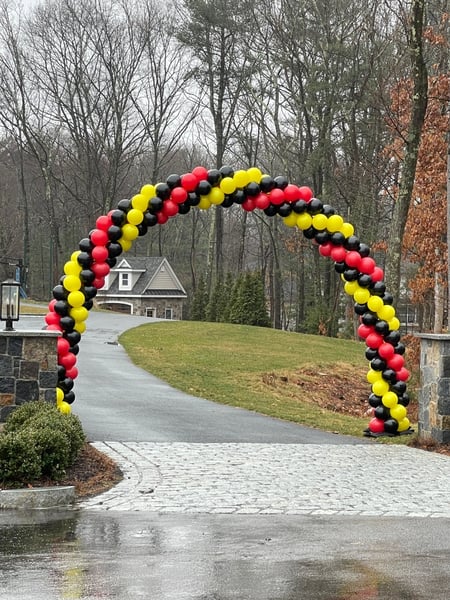 Image of  Balloon Decor, Arrangement Type, Balloon Arch, Event Type, Graduation, Holiday, Corporate Event, Colors, Black, Yellow, Red