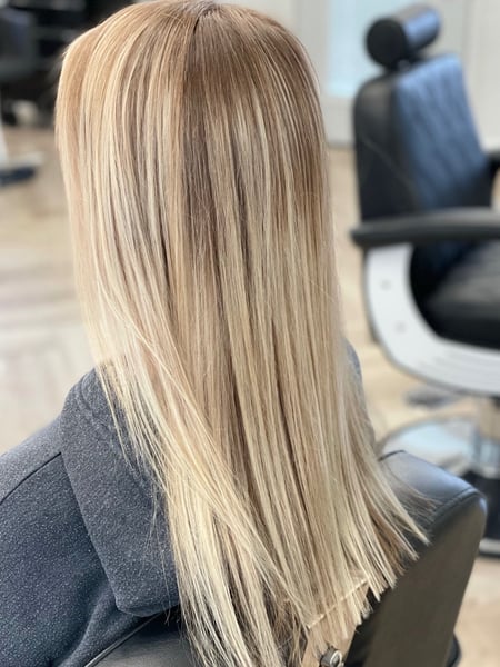 Image of  Women's Hair, Hair Color, Balayage, Blonde, Foilayage, Straight, Hairstyles