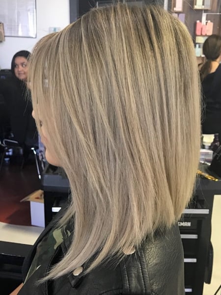 Image of  Bob, Haircuts, Women's Hair, Blunt, Layered, Curly, Bangs, Blowout, Beachy Waves, Hairstyles, Curly, Straight, Hair Extensions, Silver, Hair Color, Red, Brunette, Foilayage, Highlights, Full Color, Color Correction, Fashion Color, Ombré, Blonde, Balayage, Long, Hair Length, Short Ear Length, Pixie, Short Chin Length, Shoulder Length