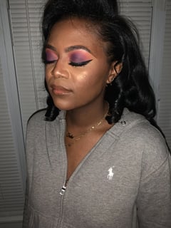 View Makeup, Purple, Colors, Pink, Look, Glam Makeup, Skin Tone, Brown - Aaliyah Butler, 