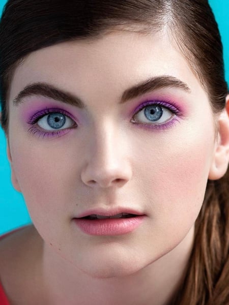 Image of  Makeup, Colors, Purple, Pink, White, Daytime, Look, Very Fair, Skin Tone