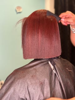 View Haircuts, Bob, Red, Women's Hair, Hair Color, Blunt, Full Color - Kharla Rgs, Atlanta, GA