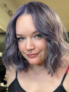 View Haircuts, Bob, Silver, Fashion Color, Women's Hair, Hair Color, Hair Length, Blunt, Color Correction, Short Chin Length, Hair Restoration, Hair Treatment/Restoration - Brittany Shadle, New Caney, TX