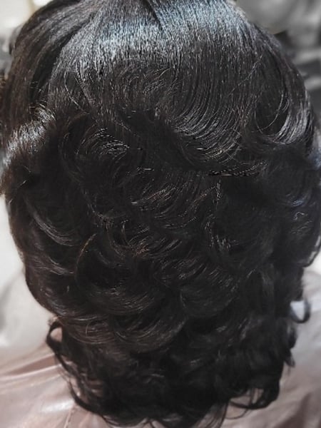 Image of  Women's Hair, Natural, Hairstyles, Straight, Silk Press, Permanent Hair Straightening