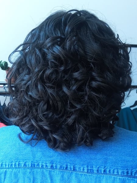 Image of  Women's Hair, Hair Length, Short Chin Length, Haircuts, Curly, Layered, Curly, Hairstyles, Natural, 4C, Hair Texture, 4B, 4A, 3C, 3B, 3A