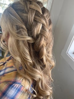 View Women's Hair, Curly, Hairstyles, Boho Chic Braid, Hair Length, Long, Hair Color, Highlights - jonelle colato , Simi Valley, CA