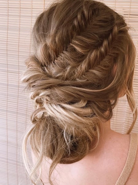 Image of  Women's Hair, Boho Chic Braid, Hairstyles, Curly, Updo