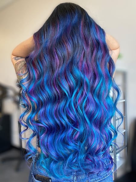 Image of  Women's Hair, Fashion Color, Hair Color, Highlights, Balayage, Long, Hair Length, Beachy Waves, Hairstyles