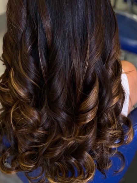 Image of  Women's Hair, Brunette, Hair Color, Long, Hair Length, Bridal, Hairstyles, Curly
