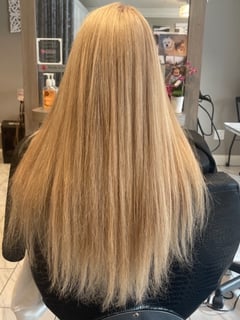 View Highlights, Smoothing , Hair Length, Long Hair (Mid Back Length), Blowout, Hair Color, Women's Hair - Marisa King, Mansfield, MA