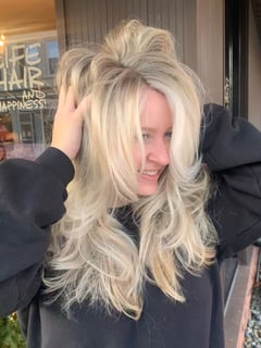 View Layered, Hair Length, Medium Length, Blonde, Hair Color, Highlights, Women's Hair, Haircuts - Samantha Casillo, Little Falls, NJ