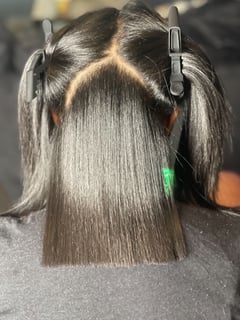 View Hair Length, Women's Hair, Shoulder Length Hair, Smoothing , Silk Press, Straight, Natural Hair, Hairstyle, Bob, Blunt (Women's Haircut), Haircut - Ahyana Dunham, Newark, DE