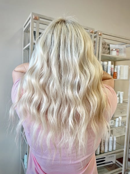 Image of  Beachy Waves, Hairstyles, Women's Hair, Blonde, Hair Color, Highlights, Medium Length, Hair Length, Balayage