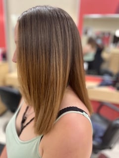 View Women's Hair, Blowout, Hair Length, Medium Length, Blunt, Haircuts, Straight, Hairstyles - Heather Long, Noblesville, IN