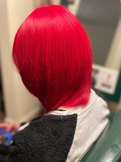 View Women's Hair, Permanent Hair Straightening, Silk Press, Natural, Straight, Hairstyles, Red, Hair Color - Kenyatta Hudson, River Rouge, MI