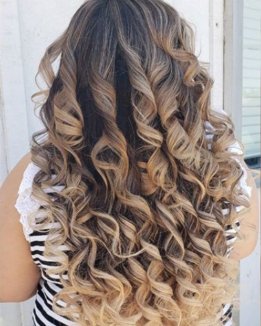 Image of  Women's Hair, Balayage, Hair Color, Long, Hair Length, Curly, Haircuts, Hairstyles