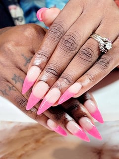 View Nails, Nail Shape, Almond, Pink, Nail Color, Beige, Nail Length, Medium, Nail Finish, Gel - Jackie Coffee, Lakeland, FL