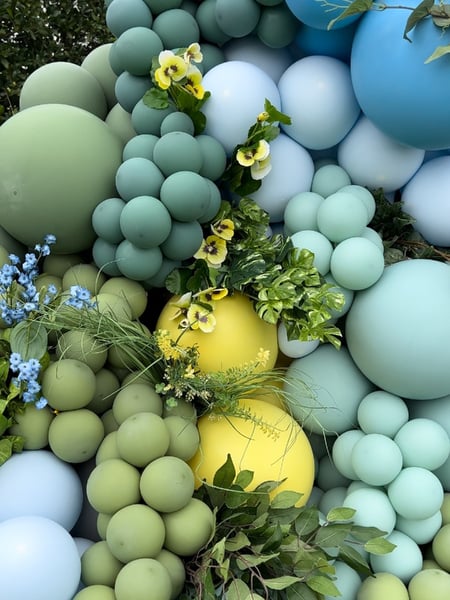 Image of  Balloon Decor, Arrangement Type, Balloon Composition, Event Type, Birthday, Colors, Blue, Yellow, Green