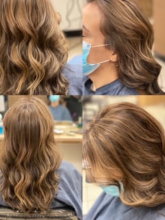 View Women's Hair, Blowout, Hair Color, Blonde, Brunette, Color Correction, Foilayage, Shoulder Length, Hair Length, Blunt, Haircuts, Curly, Layered - Bethany Davila, Victoria, TX