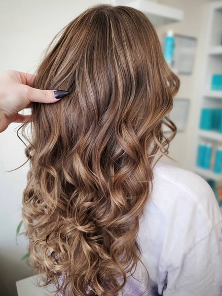 Image of  Women's Hair, Balayage, Hair Color, Blonde, Brunette, Foilayage, Highlights, Long, Hair Length, Blunt, Haircuts, Layered, Curly, Hairstyles