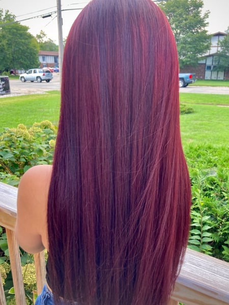 Image of  Women's Hair, Fashion Color, Hair Color, Red, Long, Hair Length, Straight, Hairstyles