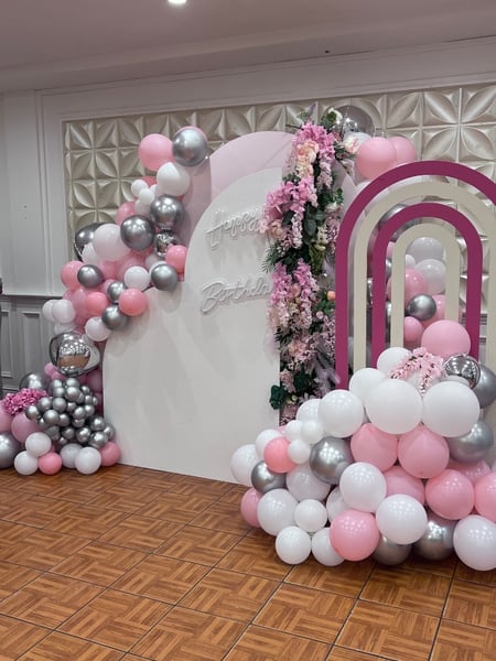 Image of  Banner, Balloon Decor, Arrangement Type, Helium Bouquet, Balloon Wall, Balloon Composition, Balloon Garland, Balloon Arch, Event Type, Birthday, Baby Shower, Wedding, Graduation, Holiday, Valentine's Day, Corporate Event, Accents, Flowers, Characters, Lighted Signs, Balloon Column, School Pride