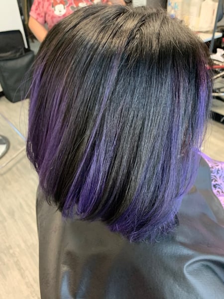 Image of  Women's Hair, Black, Hair Color, Fashion Color, Ombré, Shoulder Length, Hair Length, Bob, Haircuts, Straight, Hairstyles